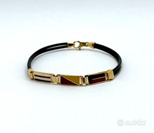 Bracciale oro giallo bandiere