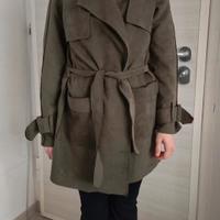 Trench donna suede cachi con cintura taglia S