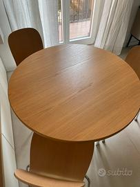 Tavolo rotondo 90 rovere alluminio cucina riunione