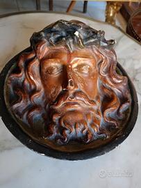 antico Volto Santo in scagliola dipinta '800