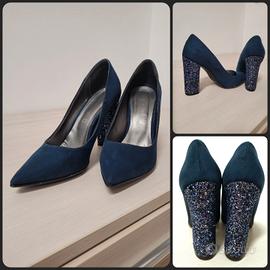 Scarpe a Punta con Tacco Blu Notte Abbigliamento e Accessori In vendita a Treviso