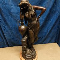 grande scultura fusione in bronzo patinato Rebecca