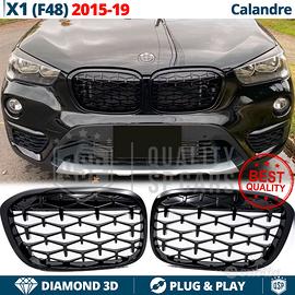 GRIGLIE per BMW X1 F48 Mascherine Nera Diamond