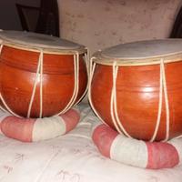 Tamburo Coppia di Tabla Indiane in Terracotta