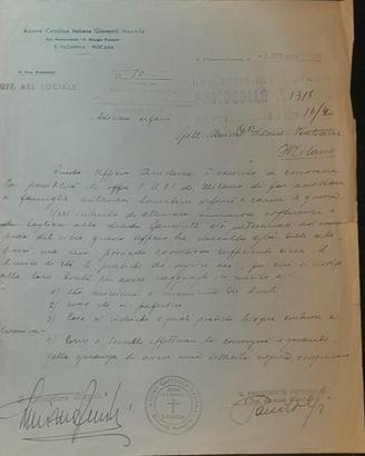 Lettera Azione Cattolica Pescara Orfani di guerra