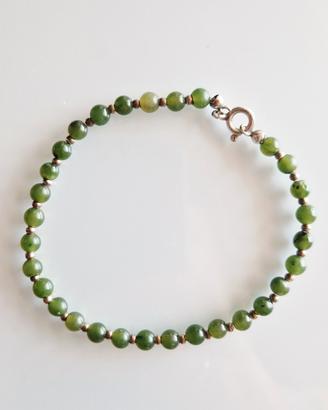 Braccialetto giada e argento 925