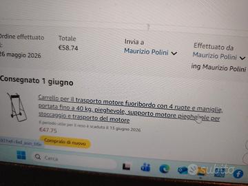 carrellino per motore fuoribordo