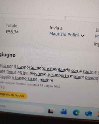 carrellino per motore fuoribordo