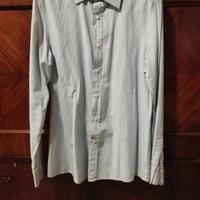 Camicia rigata azzurra/bianca taglio Slim