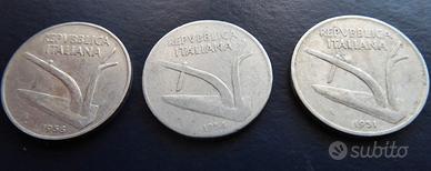 Lotto 3 monete 10 Lire 2 Spighe 1951–1954-1956