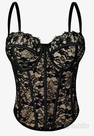 Corsetto modellante da donna con pizzo nero