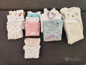 Lotto body e pigiami bambina 12/18 mesi 86 cm