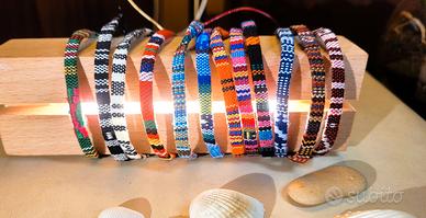 12 Bracciali Boho Surfer Beach intrecciati, color