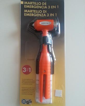 MARTELLO DI EMERGENZA 3 IN 1, NUOVO