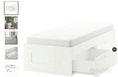 Letto 1 piazza con cassettoni