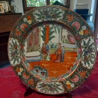 Piatto vintage porcellana cinese dipinto a mano 