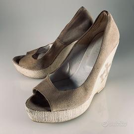 Scarpa zeppa 10 camoscio cammello Rocco Barocco