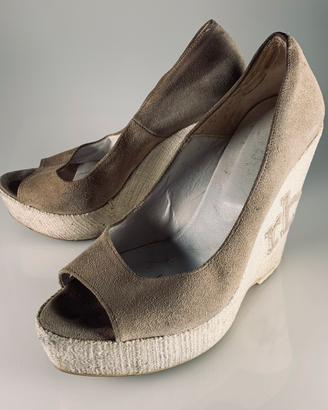 Scarpa zeppa 10 camoscio cammello Rocco Barocco