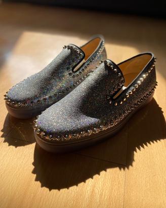 Louboutin Glitter Disco Ball slip on