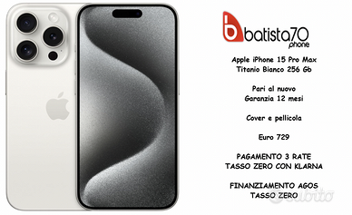 Apple iPhone 15 Pro Max Titanio Bianco 256 Gb