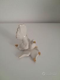 Statuina colomba gabbiano bianca stile Capodimonte