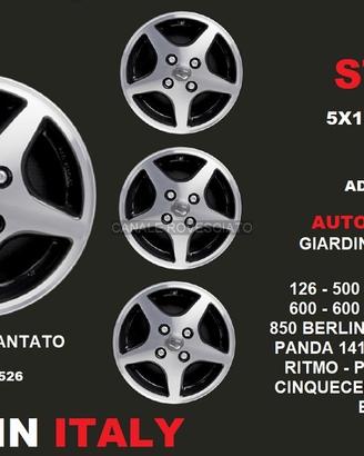CERCHI LEGA 13 fiat STAR NERO DIAMANTE 5X13 4x98