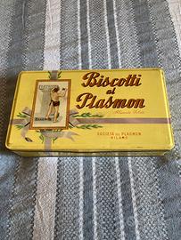 Scatola latta Biscotti al Plasmon vintage