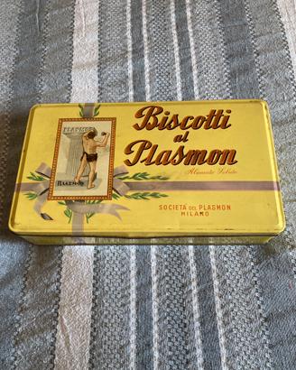 Scatola latta Biscotti al Plasmon vintage
