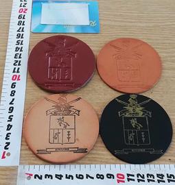 4 stemmi in cuoio 4° Battaglione Carri Passalacqua