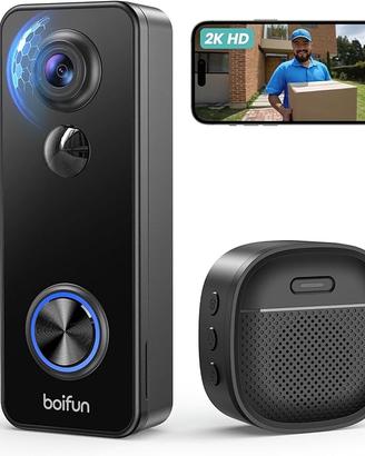 BOIFUN 2K Videocitofono Wifi Senza Fili da Esterno