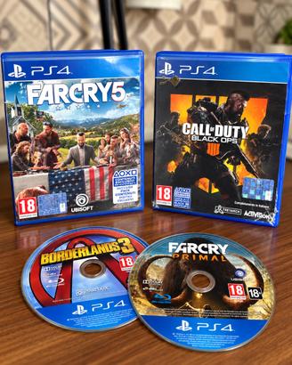 Lotto 4 giochi PS4 Far Cry, COD e Borderlands