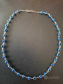 collana con evil eye blu