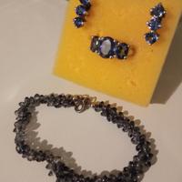 parure argento con pietre 