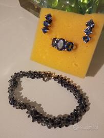parure argento con pietre 