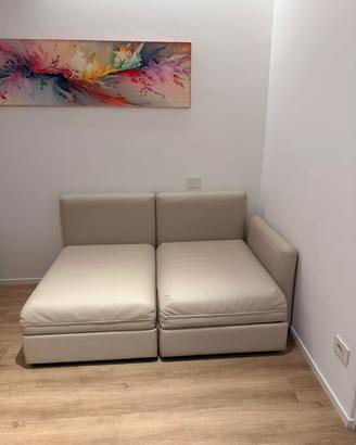 Divano pelle beige