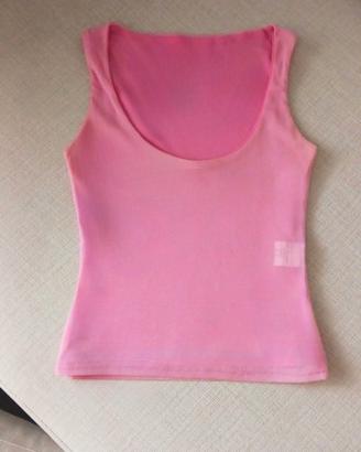 Canotta vintage rosa doppio strato  Deb Hollande 
