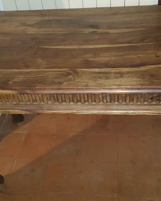 scrivania stile etnico legno massello 110x60x80