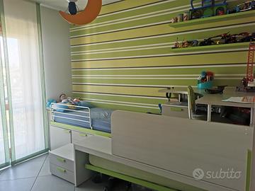Struttura letto + scrivania a soppalco