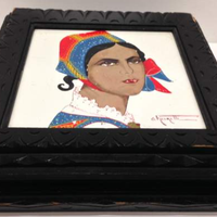 SCATOLA SARDA IN LEGNO E CERAMICA