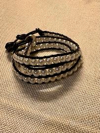 Bracciale etnico perle e cuoio