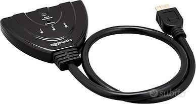 Switch HDMI a 3 porte con cavo a spirale