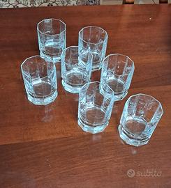 Set 7 bicchieri whisky vintage vetro spesso