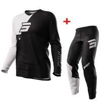 COMPLETO MOTO CROSS FUORISTRADA OFF ROAD SHOT NERO