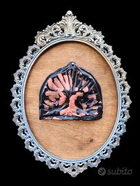 cornice barocca con ceramica albero della vita