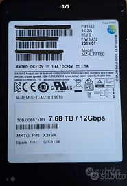 10 SAS HDD da 7.68 TB / 12Gbps SSD