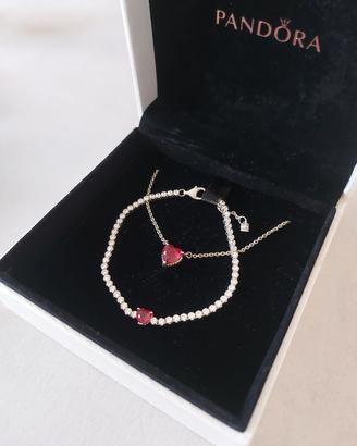 Pandora collana cuore rosso