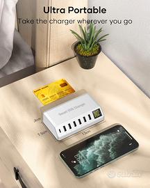 Caricatore USB Multiplo,7-Porte Stazione di Ricari