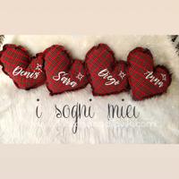 cuscino a forma di cuore scozzese personalizzato 