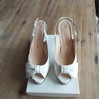 Scarpe in pelle bianche sposa/cerimonia 