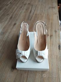 Scarpe in pelle bianche sposa/cerimonia 